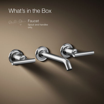 KOHLER K-T14413-4 Purist Wall-mount Bathroom Sink Faucet Trim with Lever Handles, 1.2 GPM