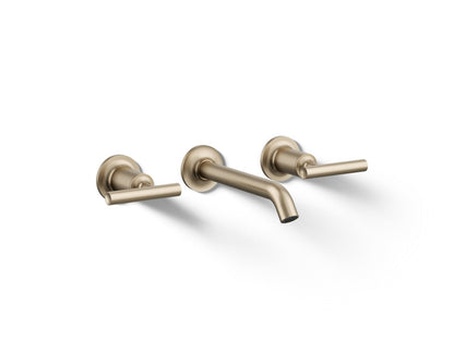 KOHLER K-T14413-4 Purist Wall-mount Bathroom Sink Faucet Trim with Lever Handles, 1.2 GPM, vibrant brushed bronze