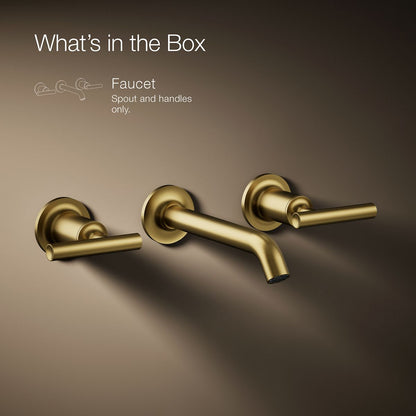 KOHLER K-T14413-4 Purist Wall-mount Bathroom Sink Faucet Trim with Lever Handles, 1.2 GPM