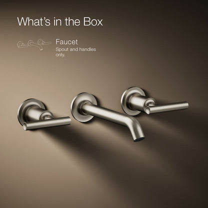 KOHLER K-T14413-4 Purist Wall-mount Bathroom Sink Faucet Trim with Lever Handles, 1.2 GPM