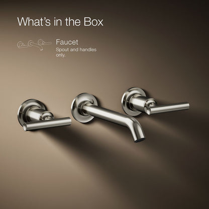KOHLER K-T14413-4 Purist Wall-mount Bathroom Sink Faucet Trim with Lever Handles, 1.2 GPM, vibrant polished nickel - view 5