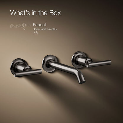 KOHLER K-T14413-4 Purist Wall-mount Bathroom Sink Faucet Trim with Lever Handles, 1.2 GPM