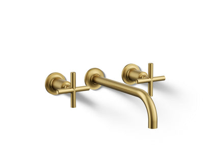 KOHLER Purist Wall-mount bathroom sink faucet trim with Cross handles, 1.2 gpm