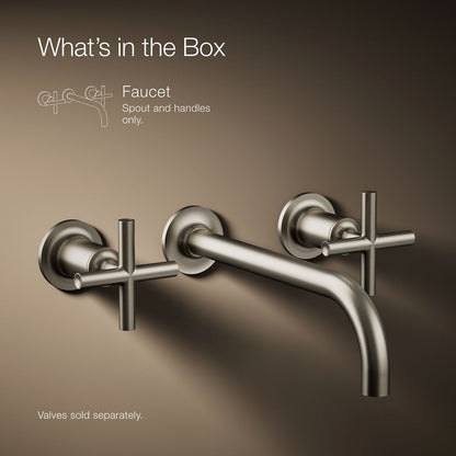 KOHLER Purist Wall-mount bathroom sink faucet trim with Cross handles, 1.2 gpm