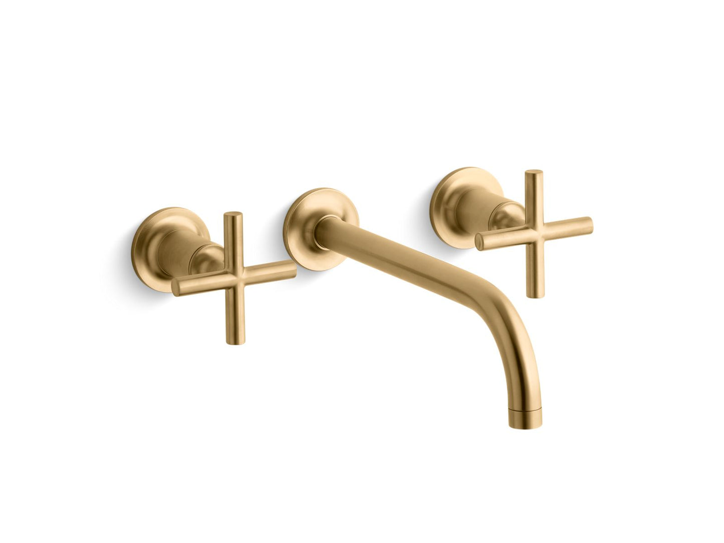 KOHLER Purist Wall-mount bathroom sink faucet trim with Cross handles, 1.2 gpm