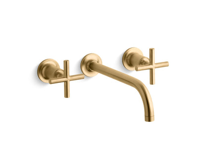 KOHLER Purist Wall-mount bathroom sink faucet trim with Cross handles, 1.2 gpm