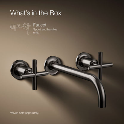 KOHLER Purist Wall-mount bathroom sink faucet trim with Cross handles, 1.2 gpm