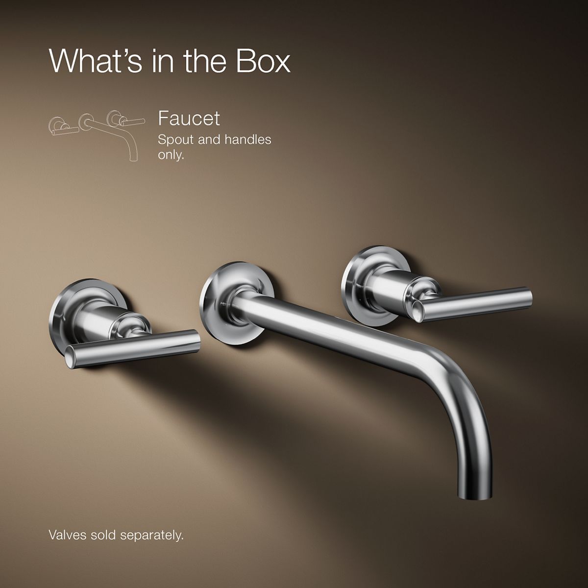 KOHLER Purist Wall-mount bathroom sink faucet trim with Lever handles, 1.2 gpm