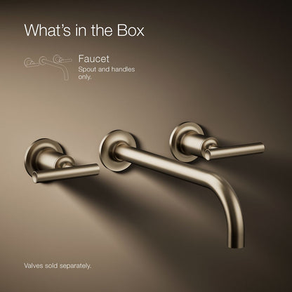 KOHLER Purist Wall-mount bathroom sink faucet trim with Lever handles, 1.2 gpm