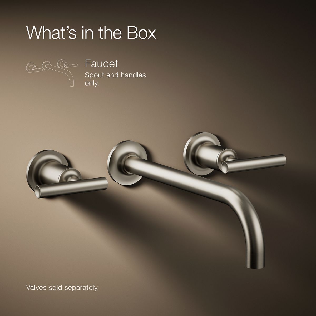 KOHLER Purist Wall-mount bathroom sink faucet trim with Lever handles, 1.2 gpm