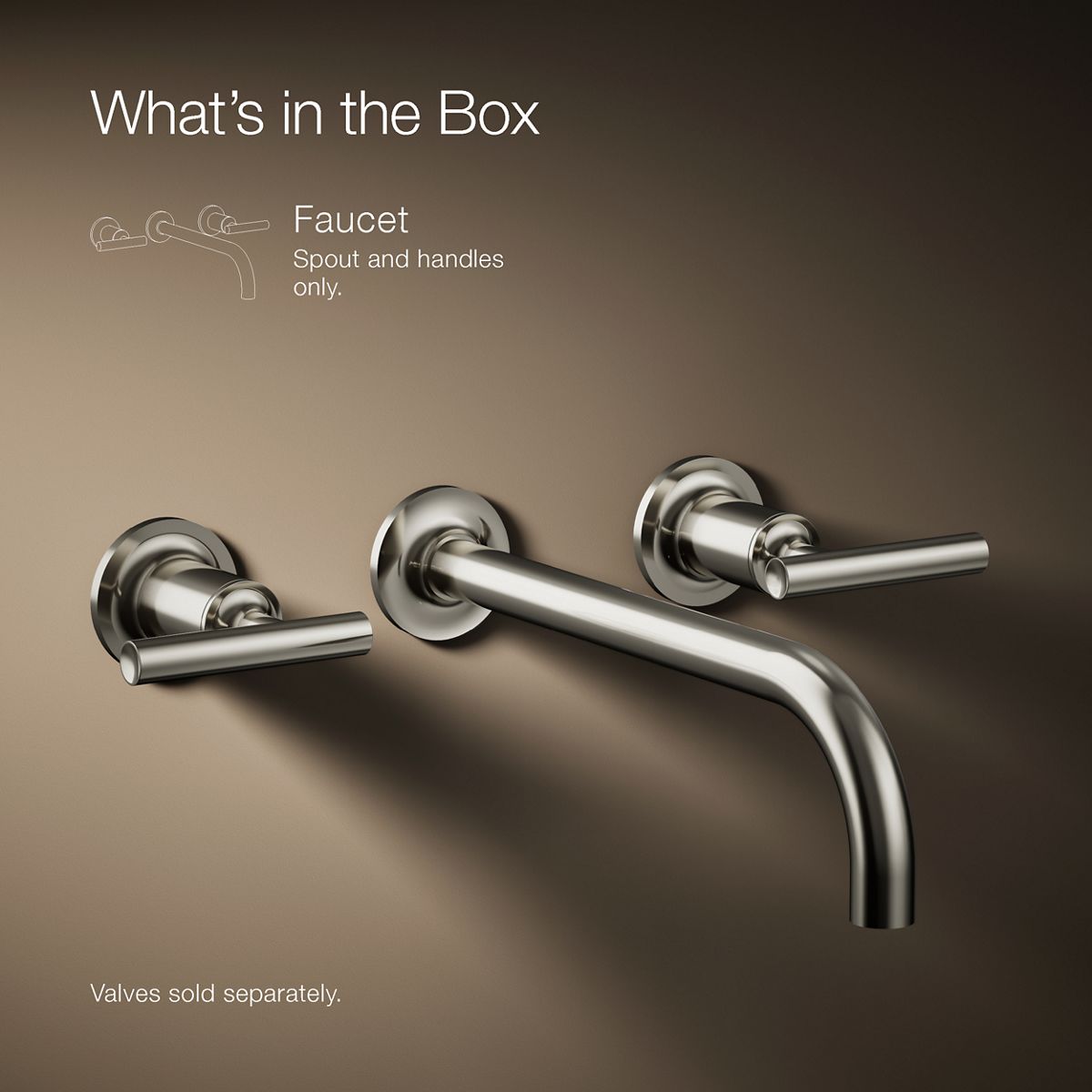 KOHLER Purist Wall-mount bathroom sink faucet trim with Lever handles, 1.2 gpm