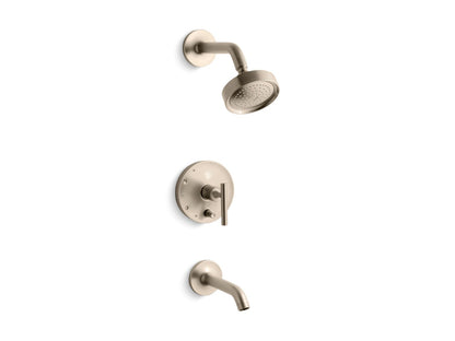 KOHLER Purist Rite-Temp bath and shower trim kit with push-button diverter and lever handle, 2.5 gpm
