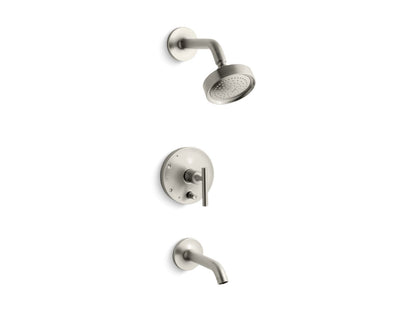 KOHLER Purist Rite-Temp bath and shower trim kit with push-button diverter and lever handle, 2.5 gpm