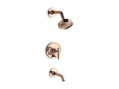KOHLER Purist Rite-Temp bath and shower trim kit with push-button diverter and lever handle, 2.5 gpm