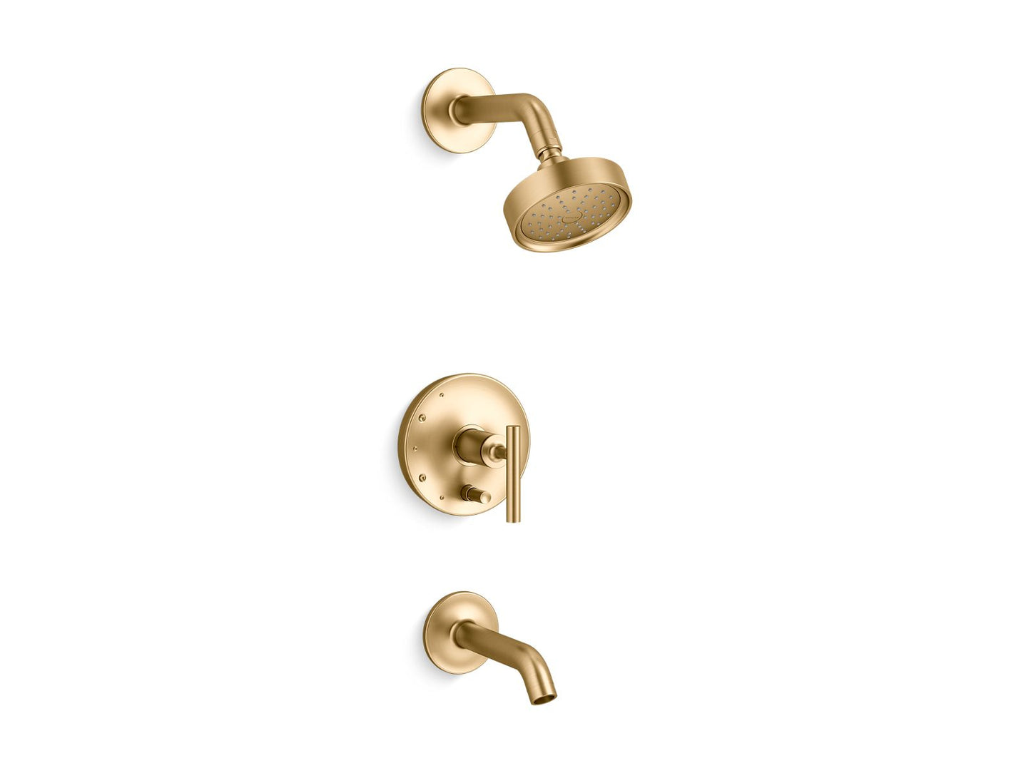 KOHLER Purist Rite-Temp bath and shower trim kit with push-button diverter and lever handle, 1.75 gpm