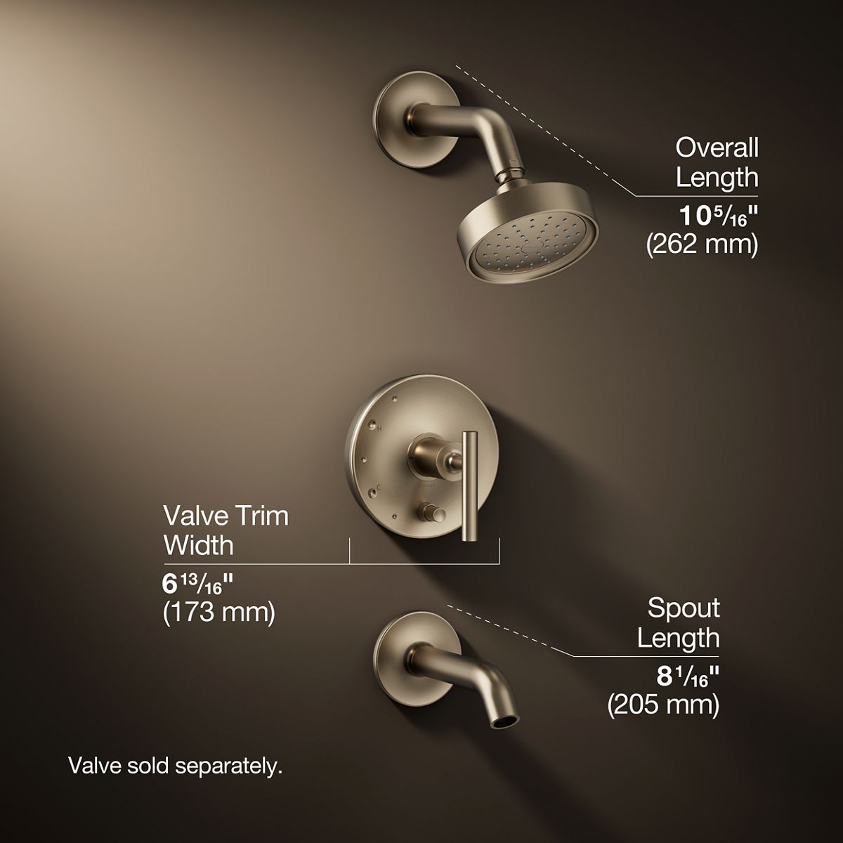 3/4 view of product with dimensions