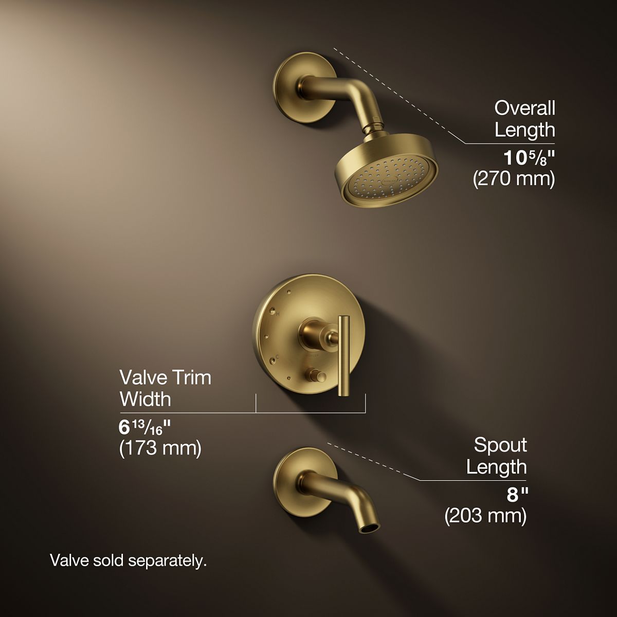 3/4 view of product with dimensions