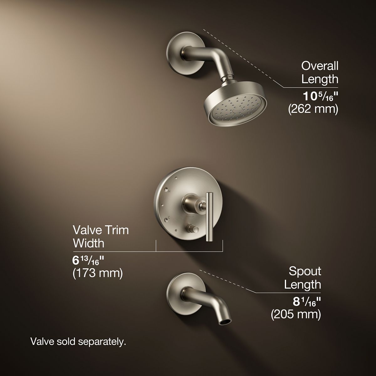 3/4 view of product with dimensions