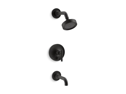 KOHLER Purist Rite-Temp bath and shower trim kit with push-button diverter and lever handle, 2.5 gpm
