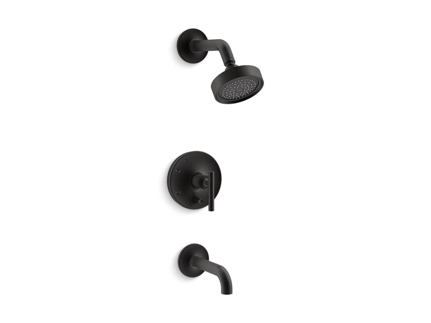 KOHLER Purist Rite-Temp bath and shower trim kit with push-button diverter and lever handle, 2.5 gpm