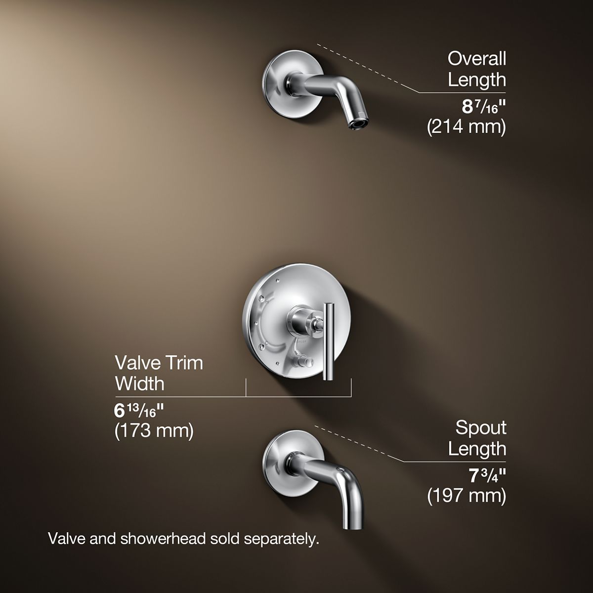 3/4 view of product with dimensions