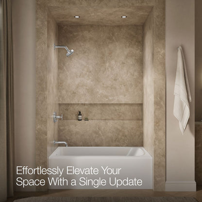 Up to 2 walls & multiple product categories visible, 1-point perspective
