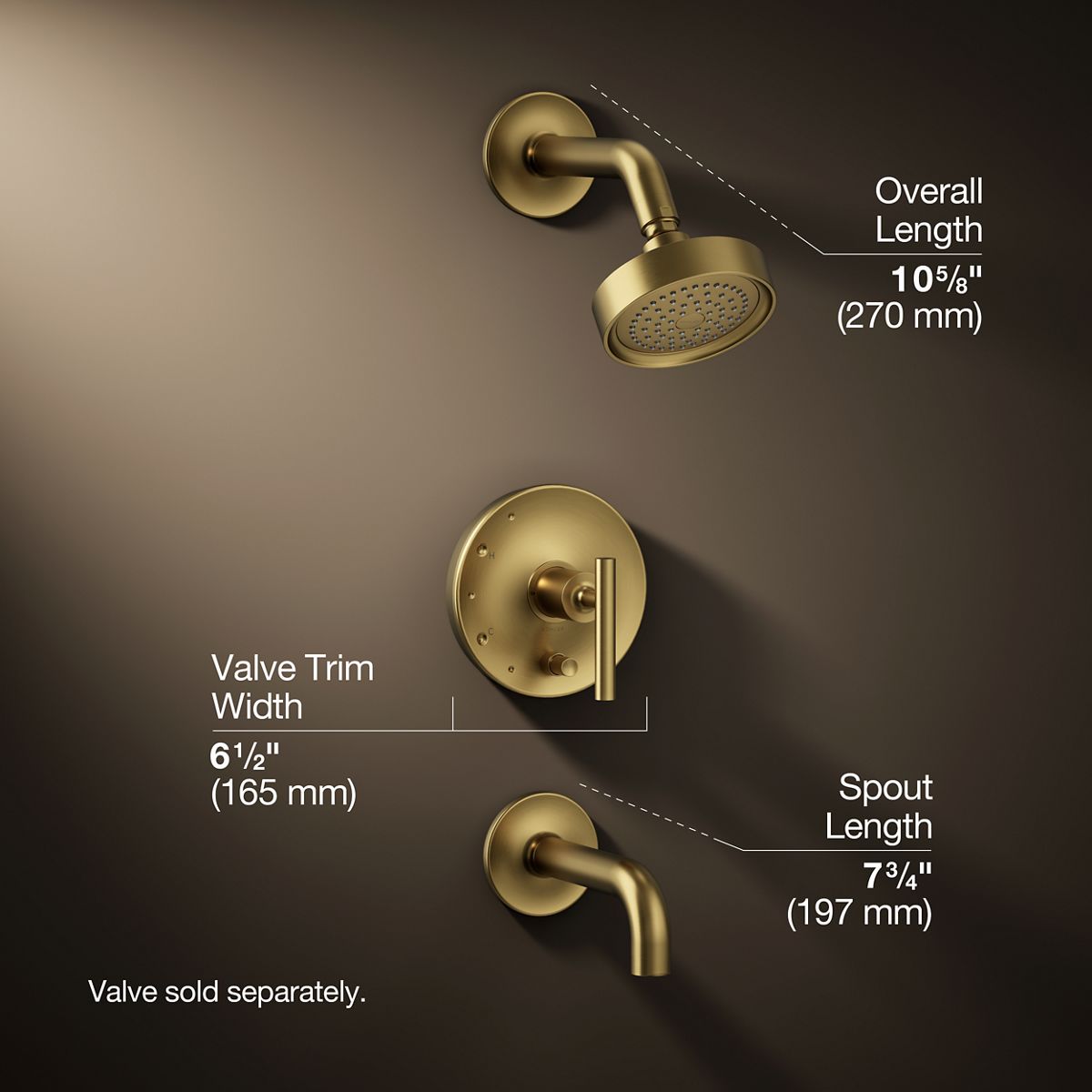 3/4 view of product with dimensions