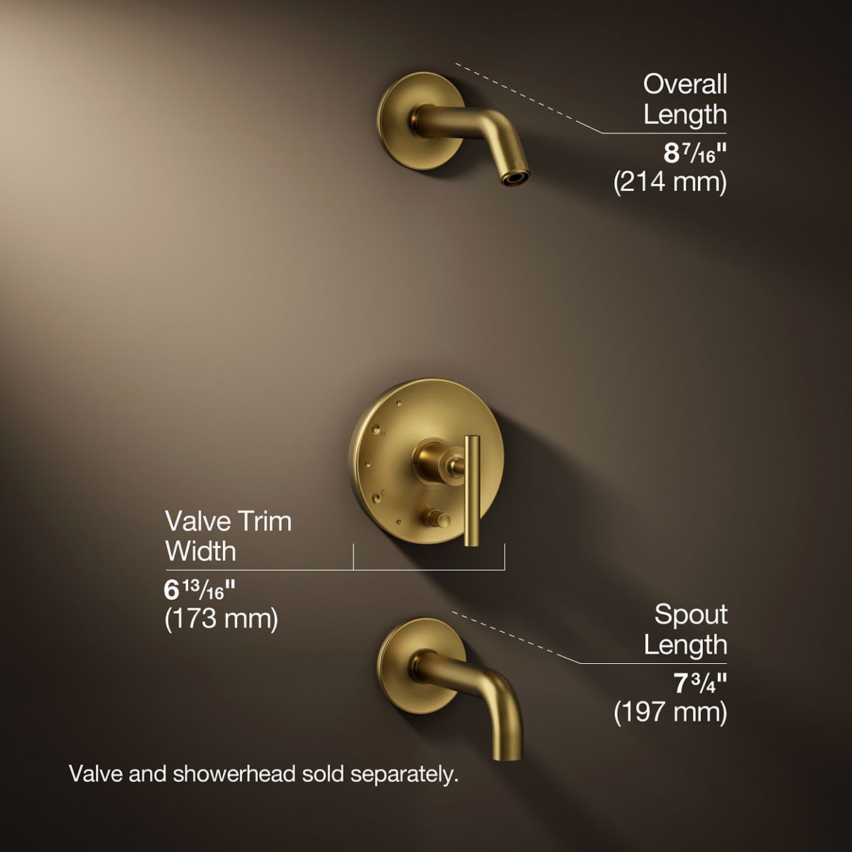 3/4 view of product with dimensions
