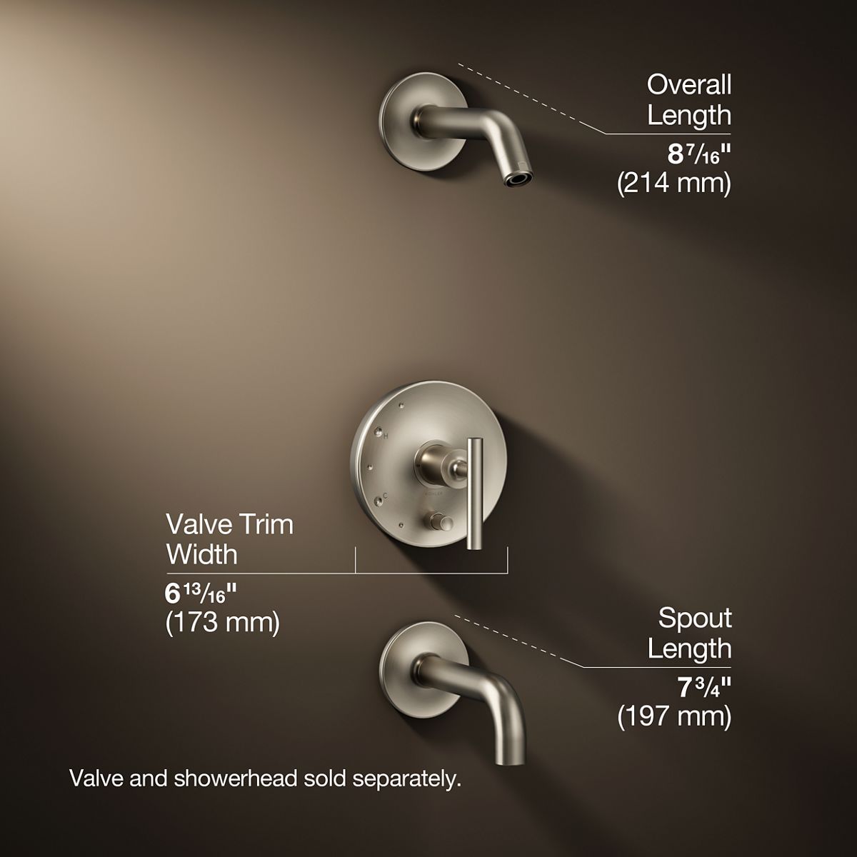 3/4 view of product with dimensions