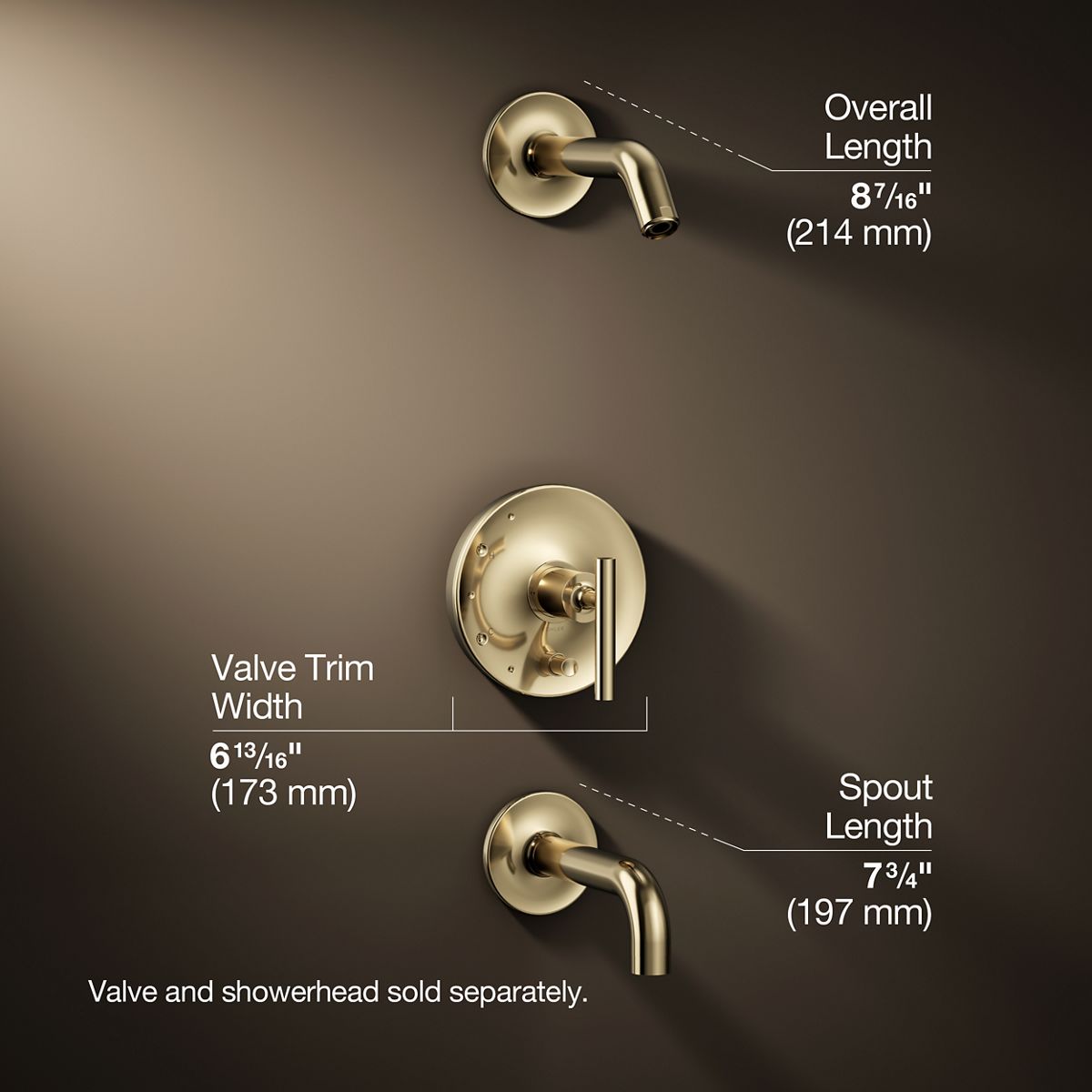 3/4 view of product with dimensions