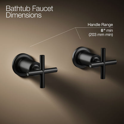 KOHLER Purist Deck- or wall-mount bath faucet handle trim with cross design