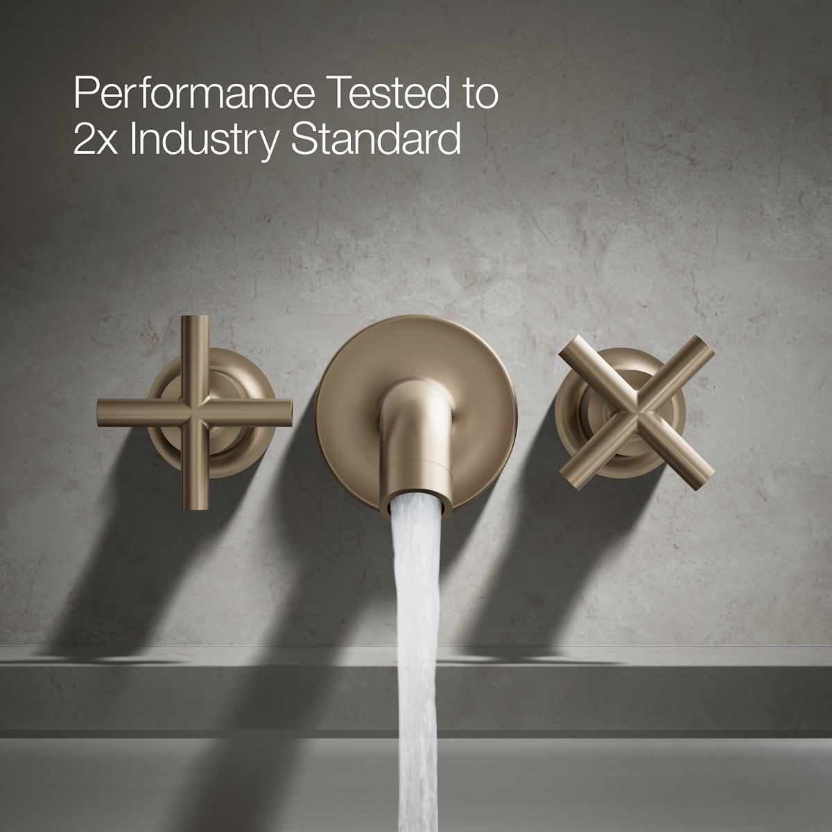 KOHLER Purist Deck- or wall-mount bath faucet handle trim with cross design