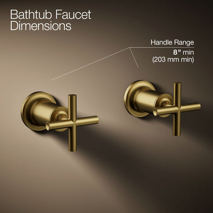 KOHLER Purist Deck- or wall-mount bath faucet handle trim with cross design