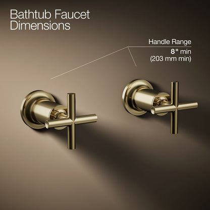 KOHLER Purist Deck- or wall-mount bath faucet handle trim with cross design