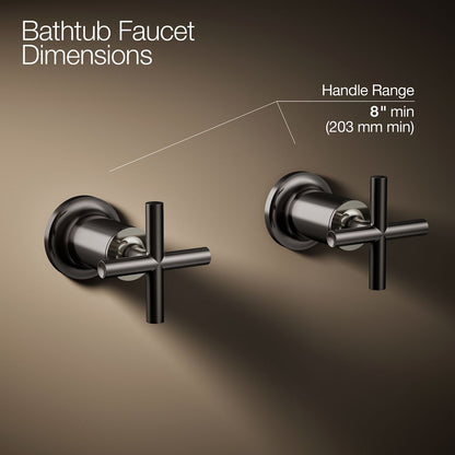 KOHLER Purist Deck- or wall-mount bath faucet handle trim with cross design