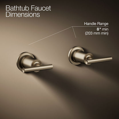 KOHLER Purist Deck- or wall-mount bath faucet handle trim with lever design