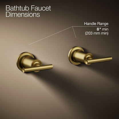 KOHLER Purist Deck- or wall-mount bath faucet handle trim with lever design