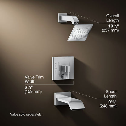 3/4 view of product with dimensions