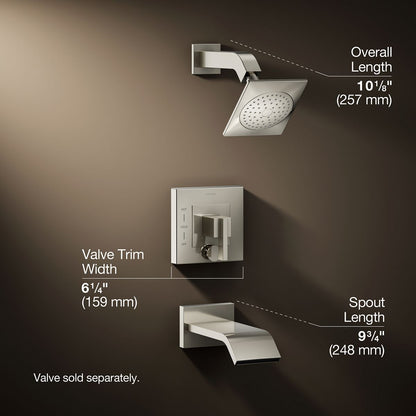 3/4 view of product with dimensions