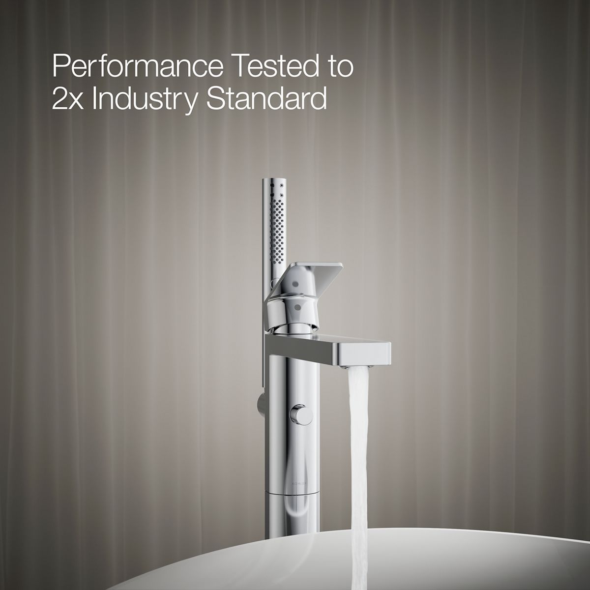 KOHLER K-T23492-4 Parallel Floor-mount bath filler trim with handshower