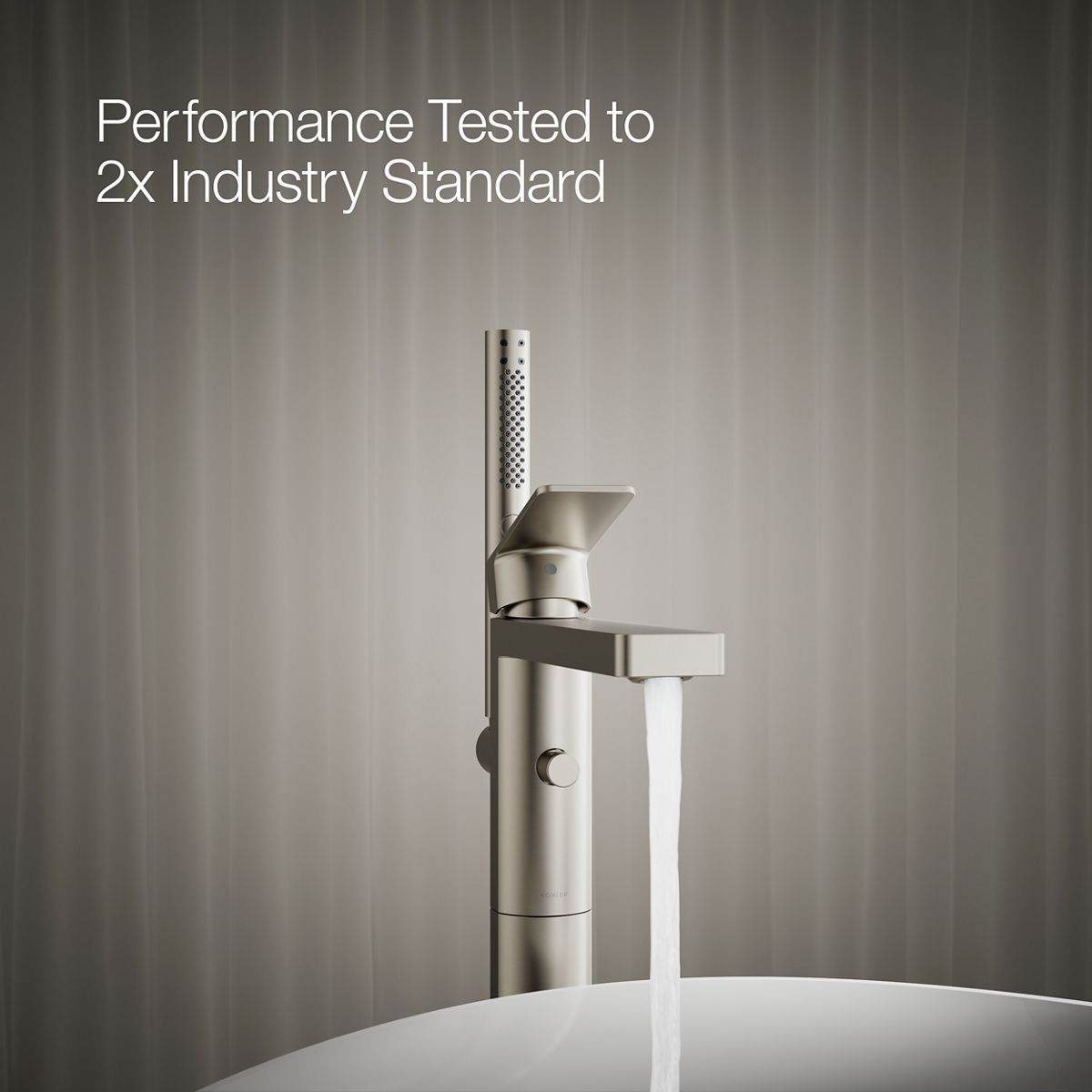 KOHLER K-T23492-4 Parallel Floor-mount bath filler trim with handshower
