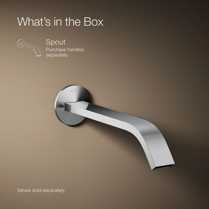 KOHLER Components Wall-mount bathroom sink faucet spout with Ribbon design, 1.2 gpm