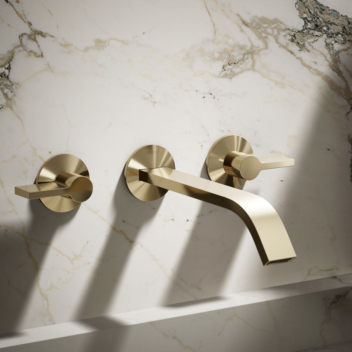 KOHLER Components Wall-mount bathroom sink faucet spout with Ribbon design, 1.2 gpm