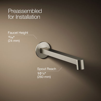 KOHLER Components Wall-mount bathroom sink faucet spout with Row design, 1.2 gpm