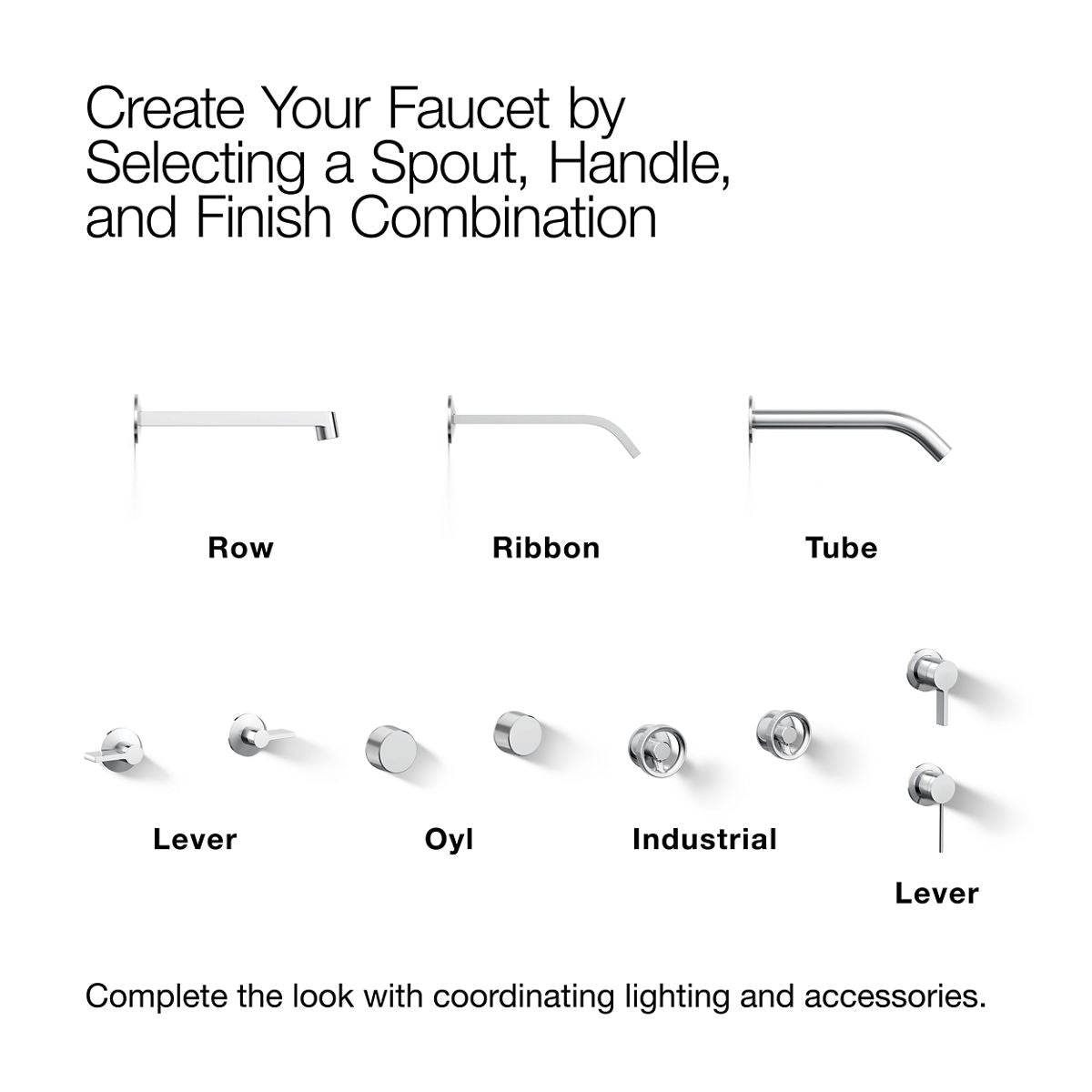 KOHLER Components Wall-mount bathroom sink faucet spout with Tube design, 1.2 gpm