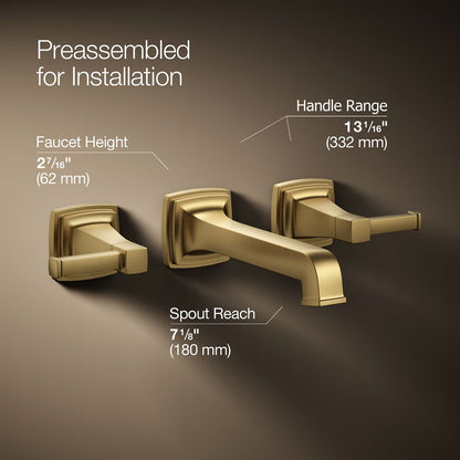 KOHLER K-T26432-4 Riff Wall-mount bathroom sink faucet trim, 1.2 gpm