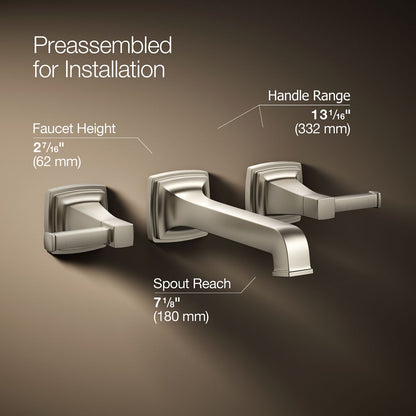KOHLER K-T26432-4 Riff Wall-mount bathroom sink faucet trim, 1.2 gpm