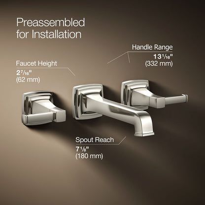KOHLER K-T26432-4 Riff Wall-mount bathroom sink faucet trim, 1.2 gpm