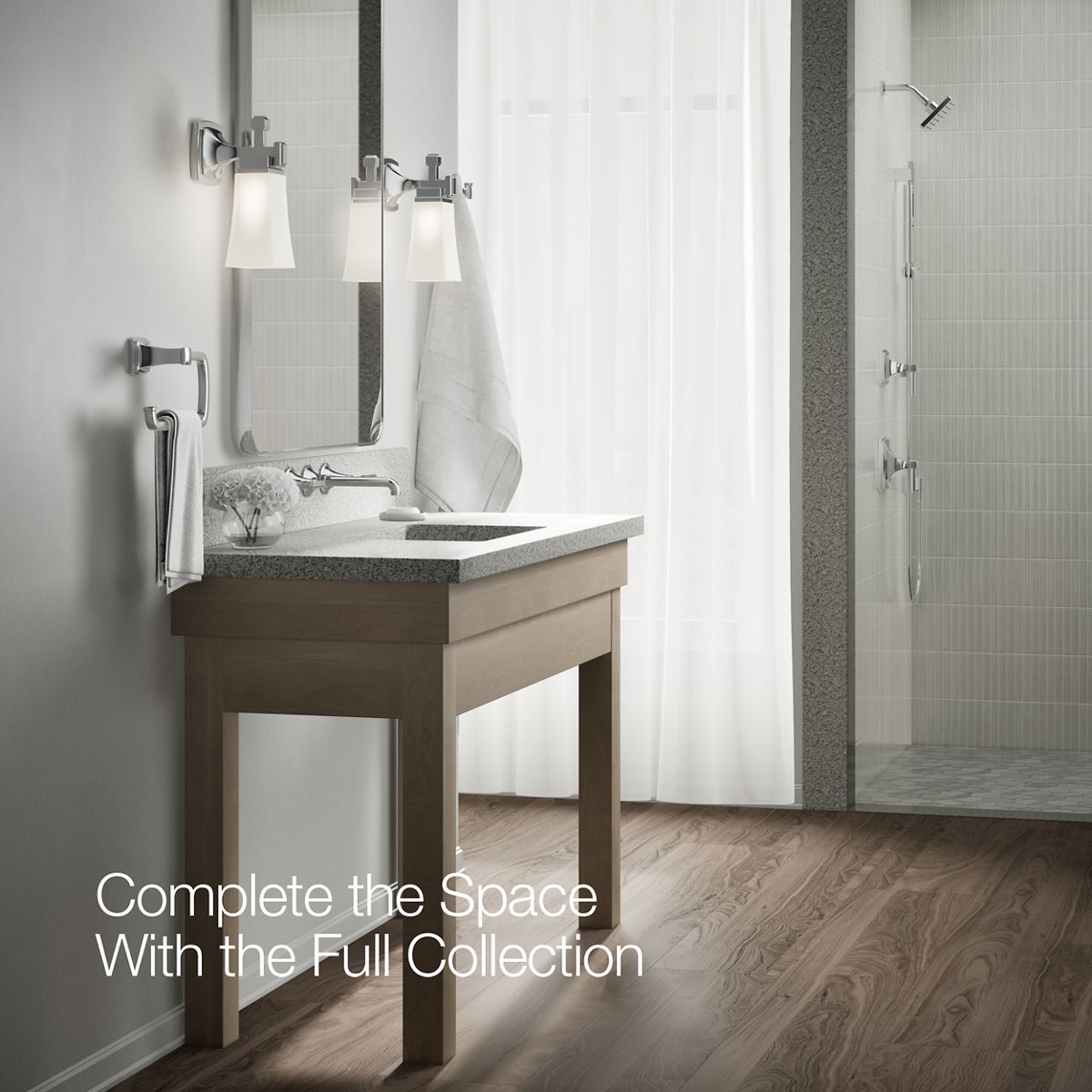 KOHLER K-T26439-4 Tone Wall-mount bathroom sink faucet trim, 1.2 gpm