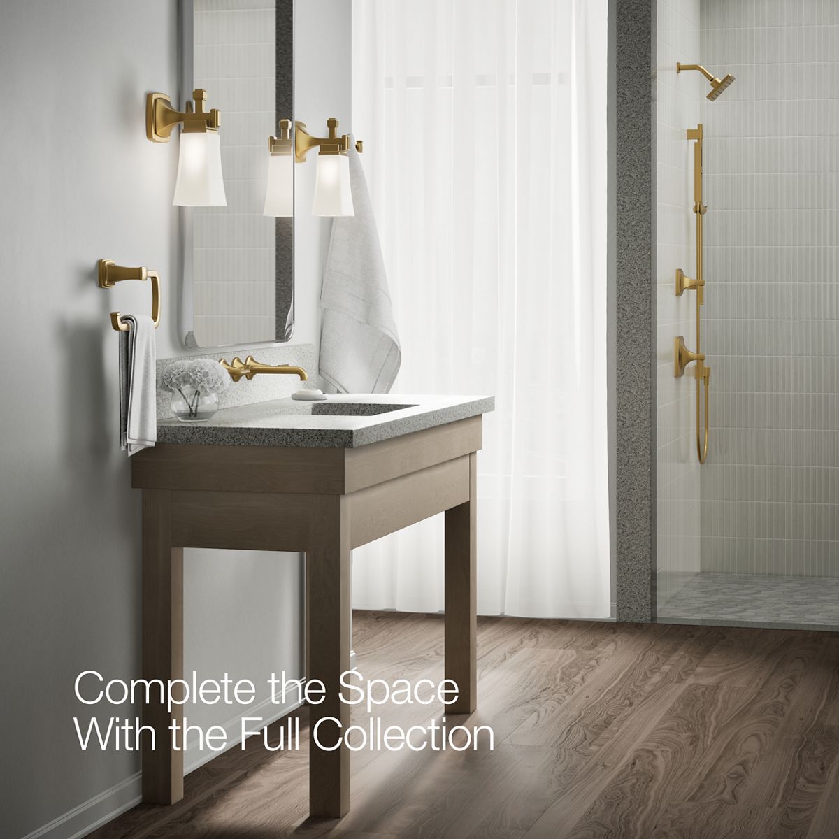 KOHLER K-T26439-4 Tone Wall-mount bathroom sink faucet trim, 1.2 gpm